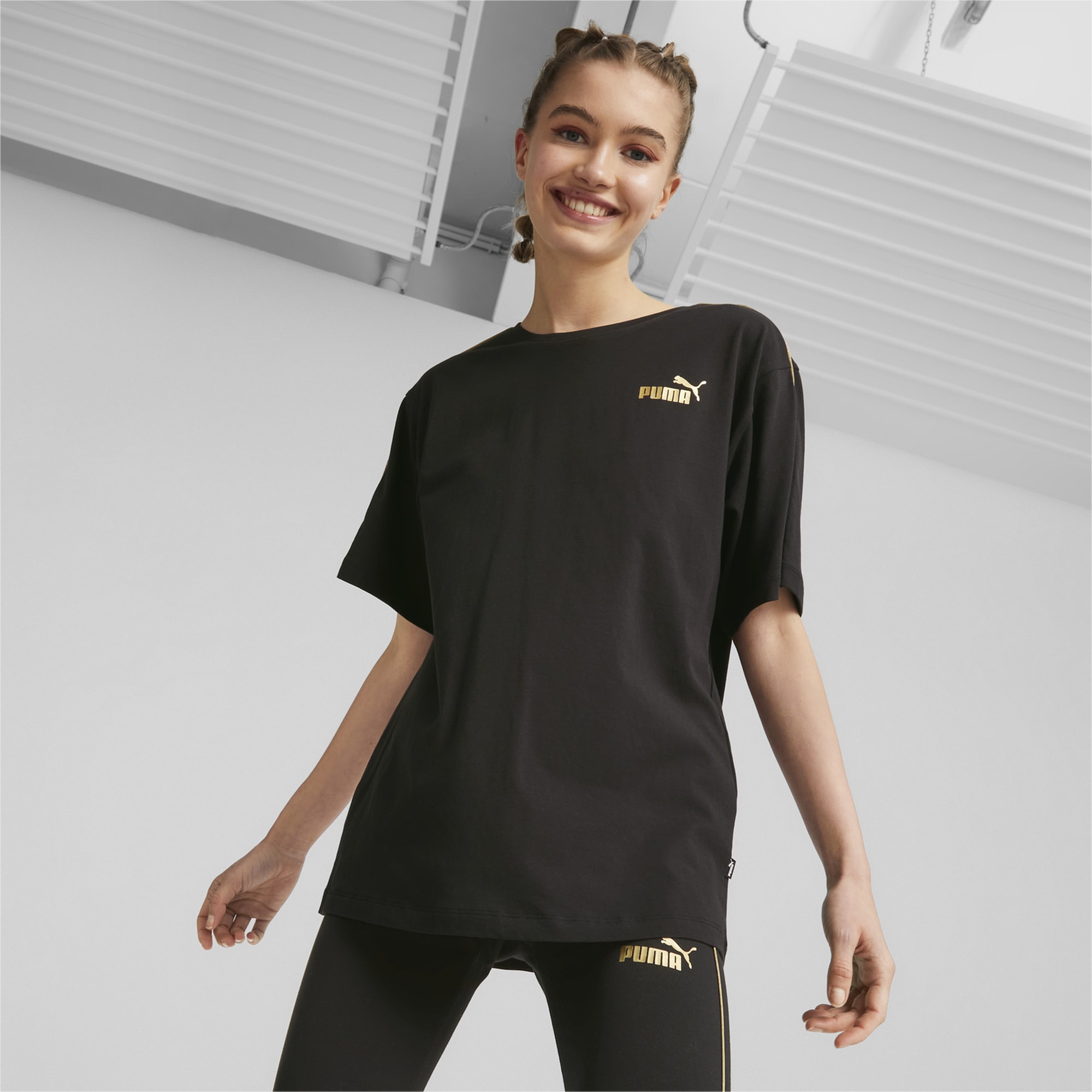 Black and gold puma shirt womens best sale